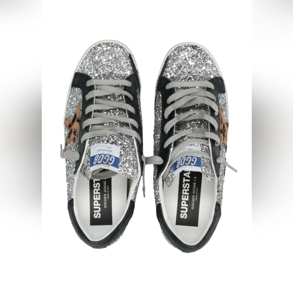 Golden Goose Glitter and Black Sneakers